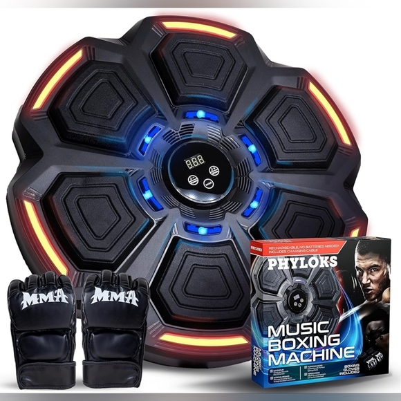 Smart Music Boxing Machine w/ Gloves โ Interactive LED Trainer - Picture 1 of 11